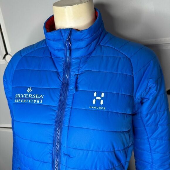 Haglofs Silversea Insulated Down Quilted Blue Puffer Jacket Size Small - Picture 9 of 11